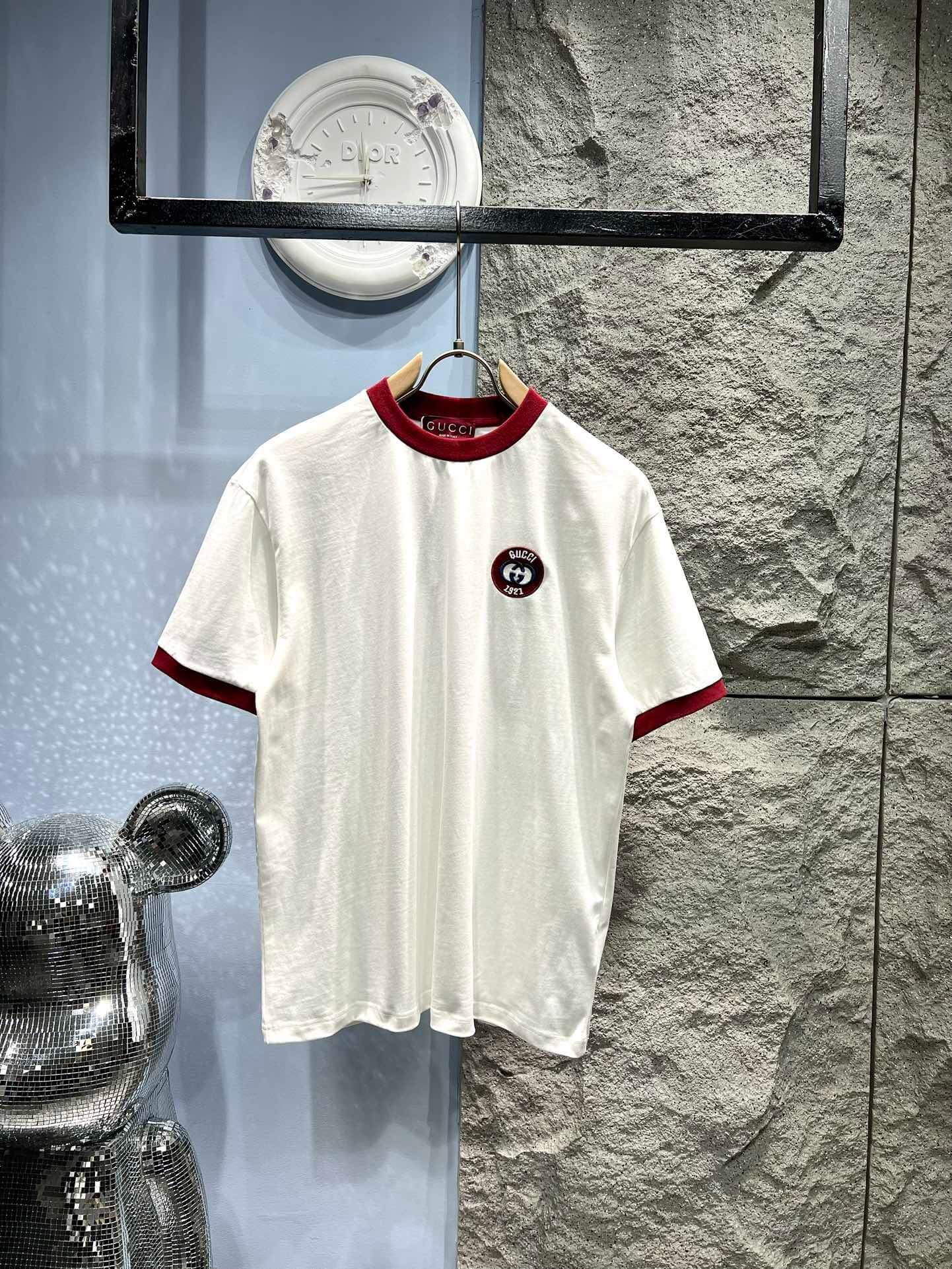T-shirt à rayures brodées Double G