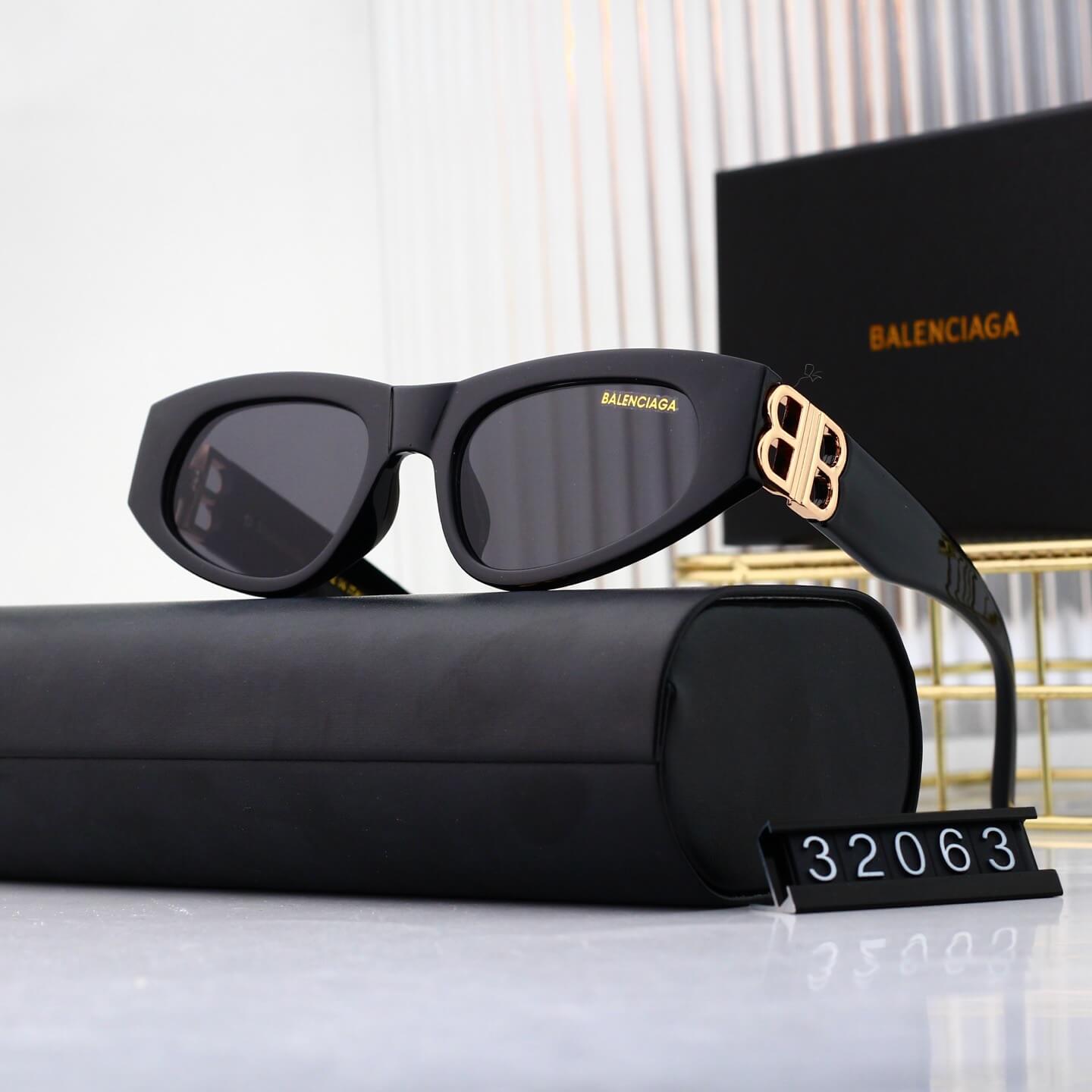 Lunettes de soleil carrées creuses œil de chat chic