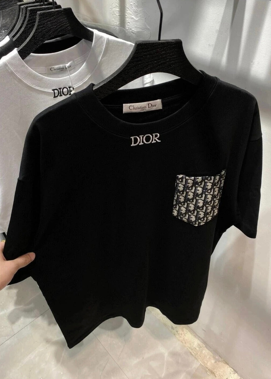 Pocket All-Over Embroidered T-Shirt