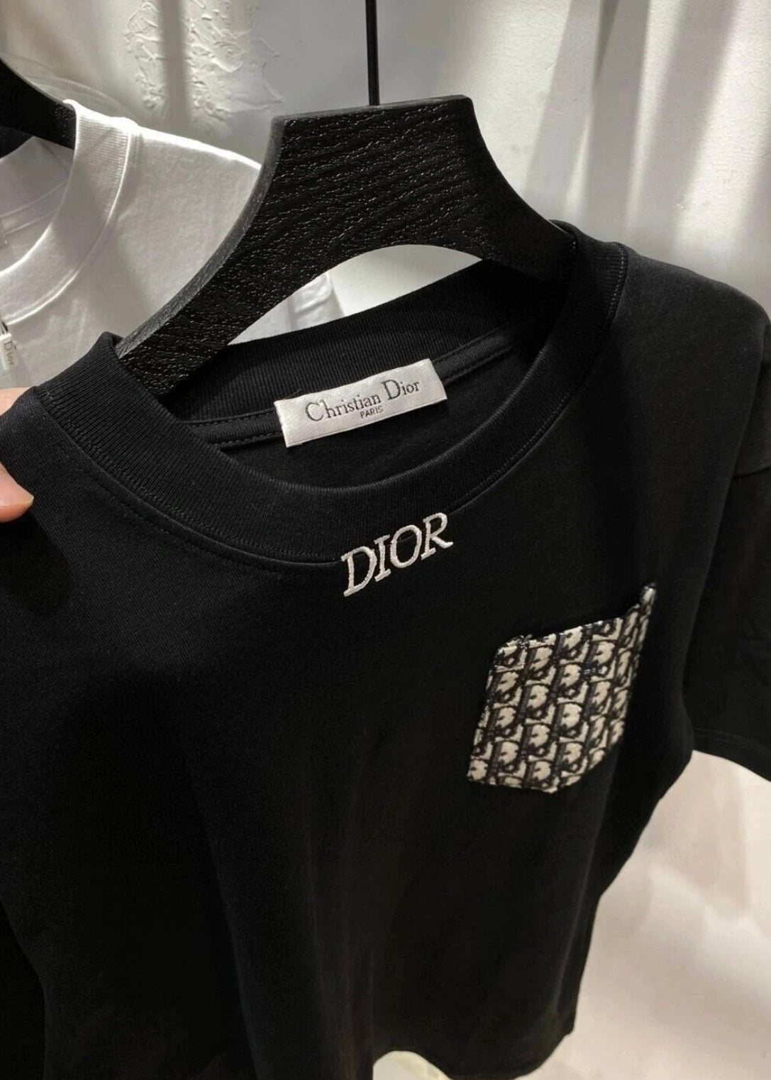 Pocket All-Over Embroidered T-Shirt