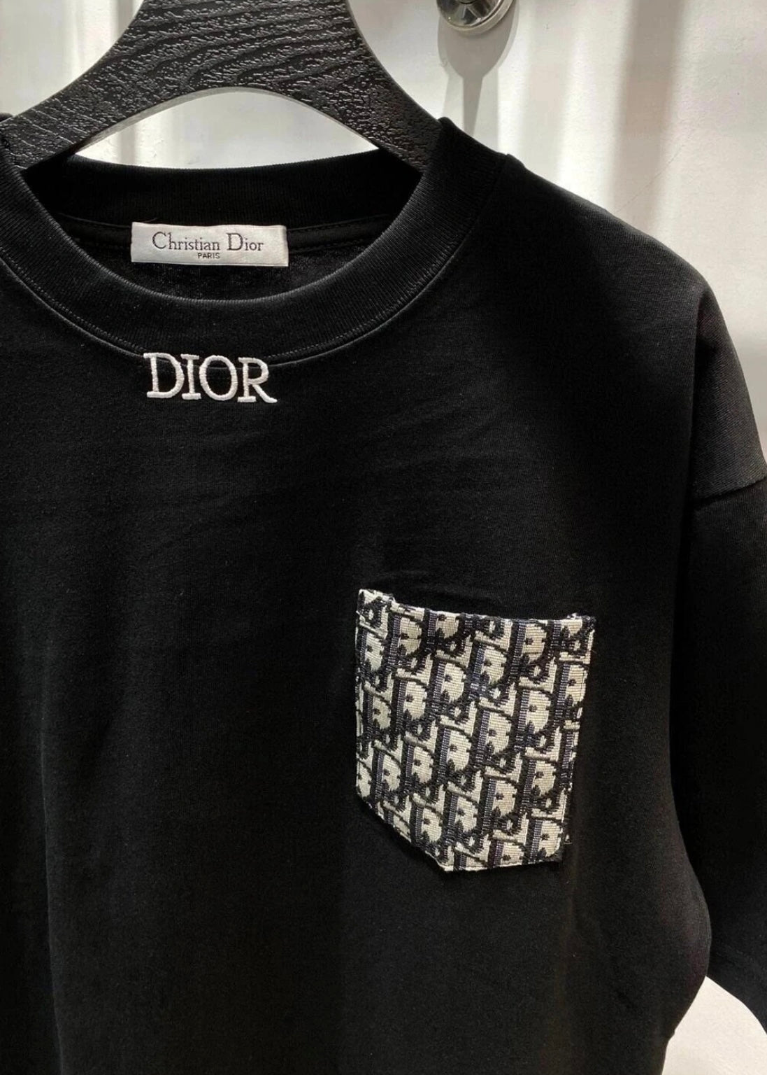 Pocket All-Over Embroidered T-Shirt