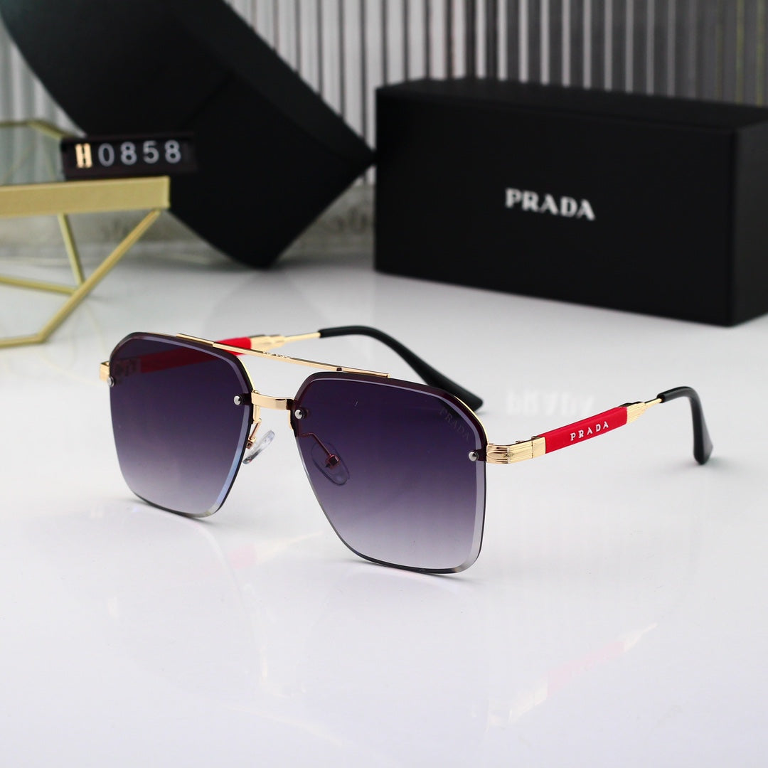 Goldfarbene Sonnenbrille mit dünnem Rahmen