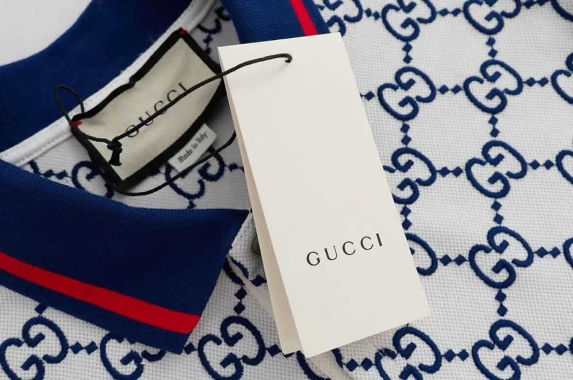 Polo blanc classique à imprimé intégral