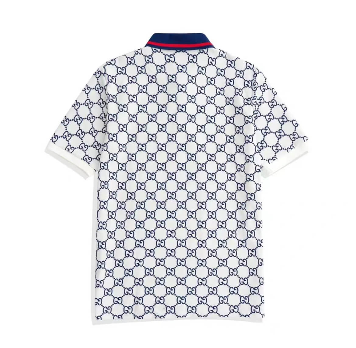 Polo blanc classique à imprimé intégral