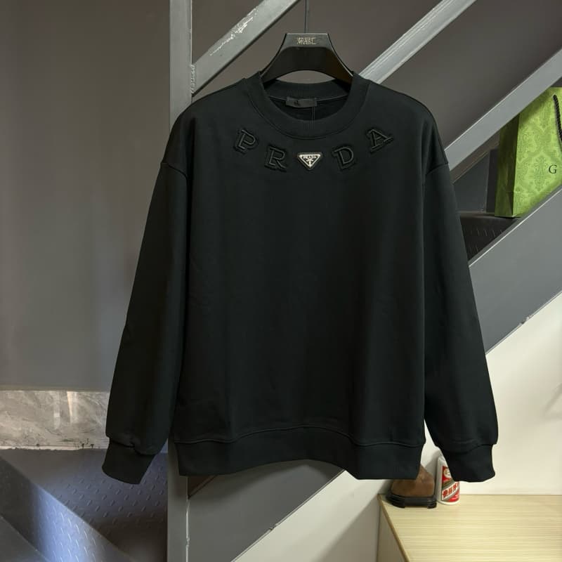Classic Triangle Logo Cotton Embroidery Sweatshirt