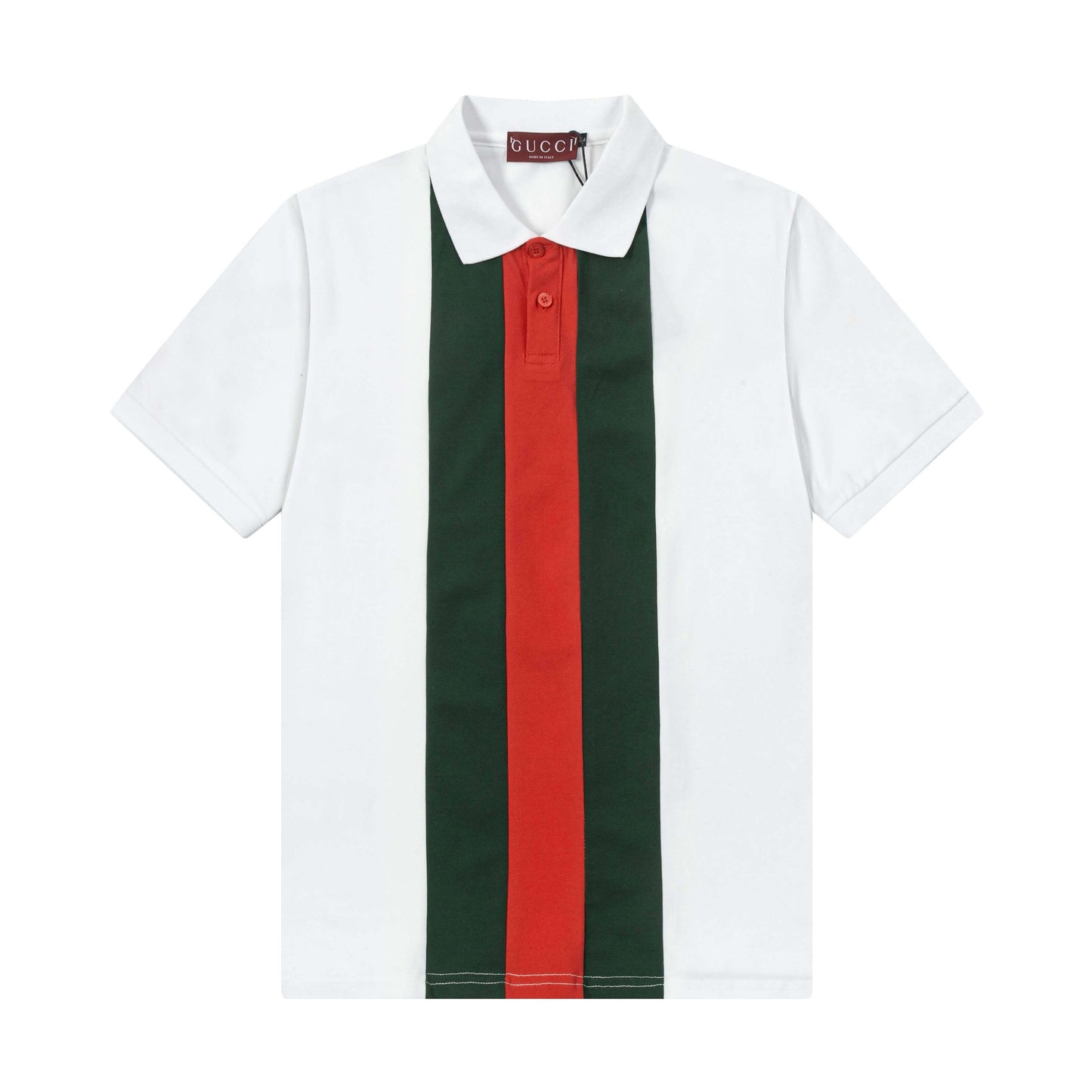 Polo rayé rouge et vert
