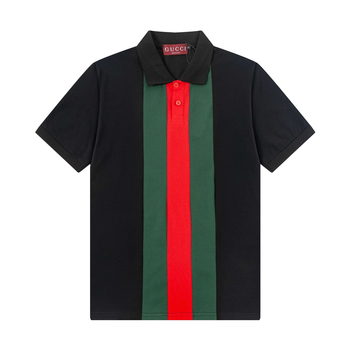 Polo rayé rouge et vert