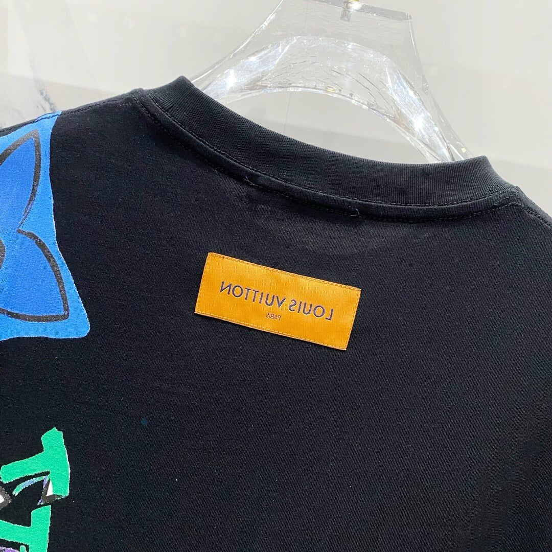 T-shirt imprimé lettres colorées