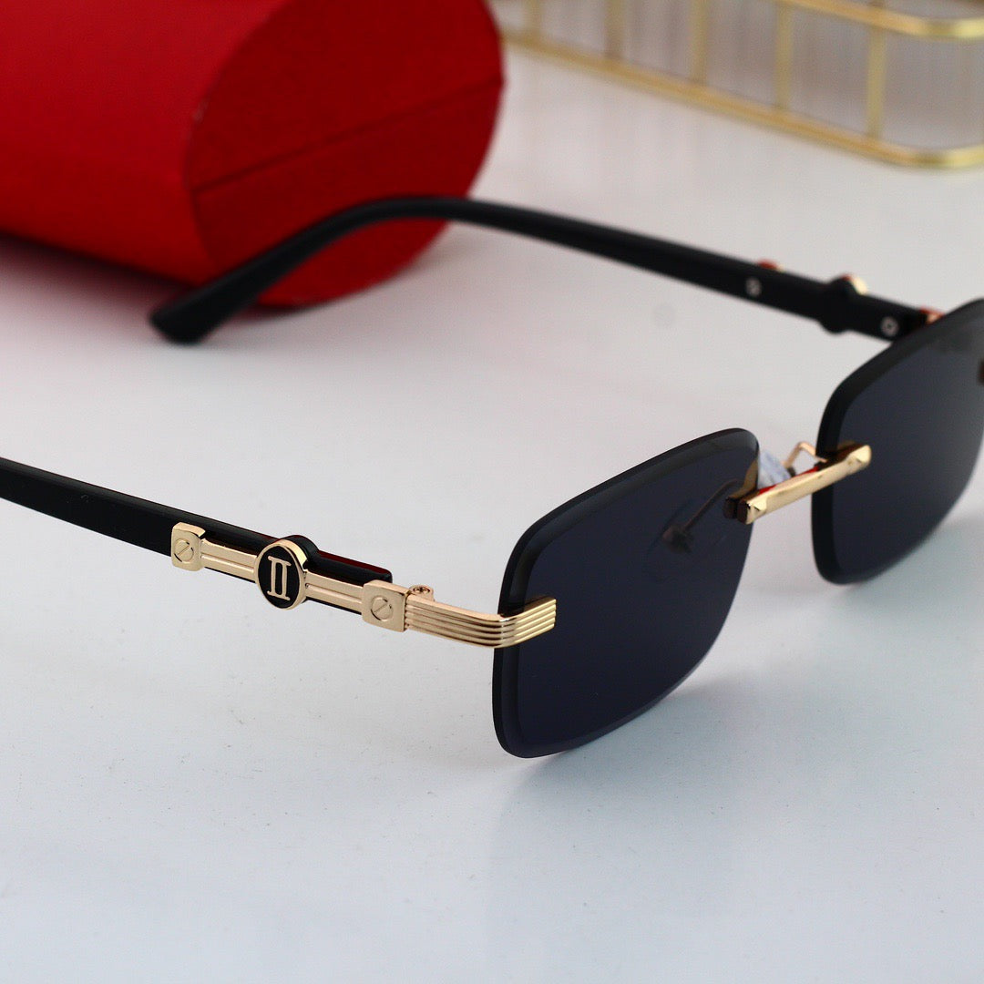 Lunettes de soleil classiques sans monture de créateur