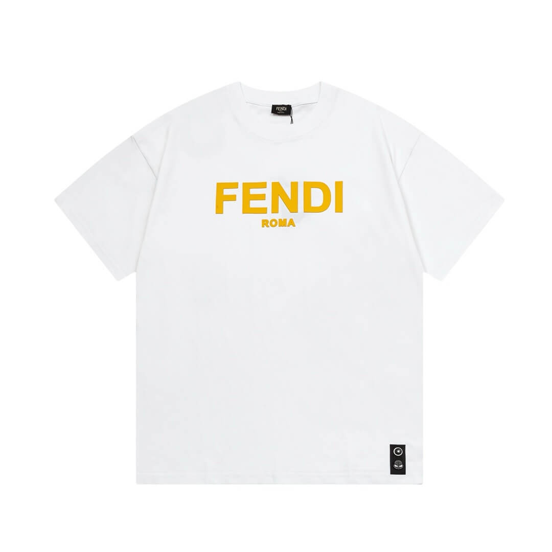 T-shirt imprimé lettre jaune