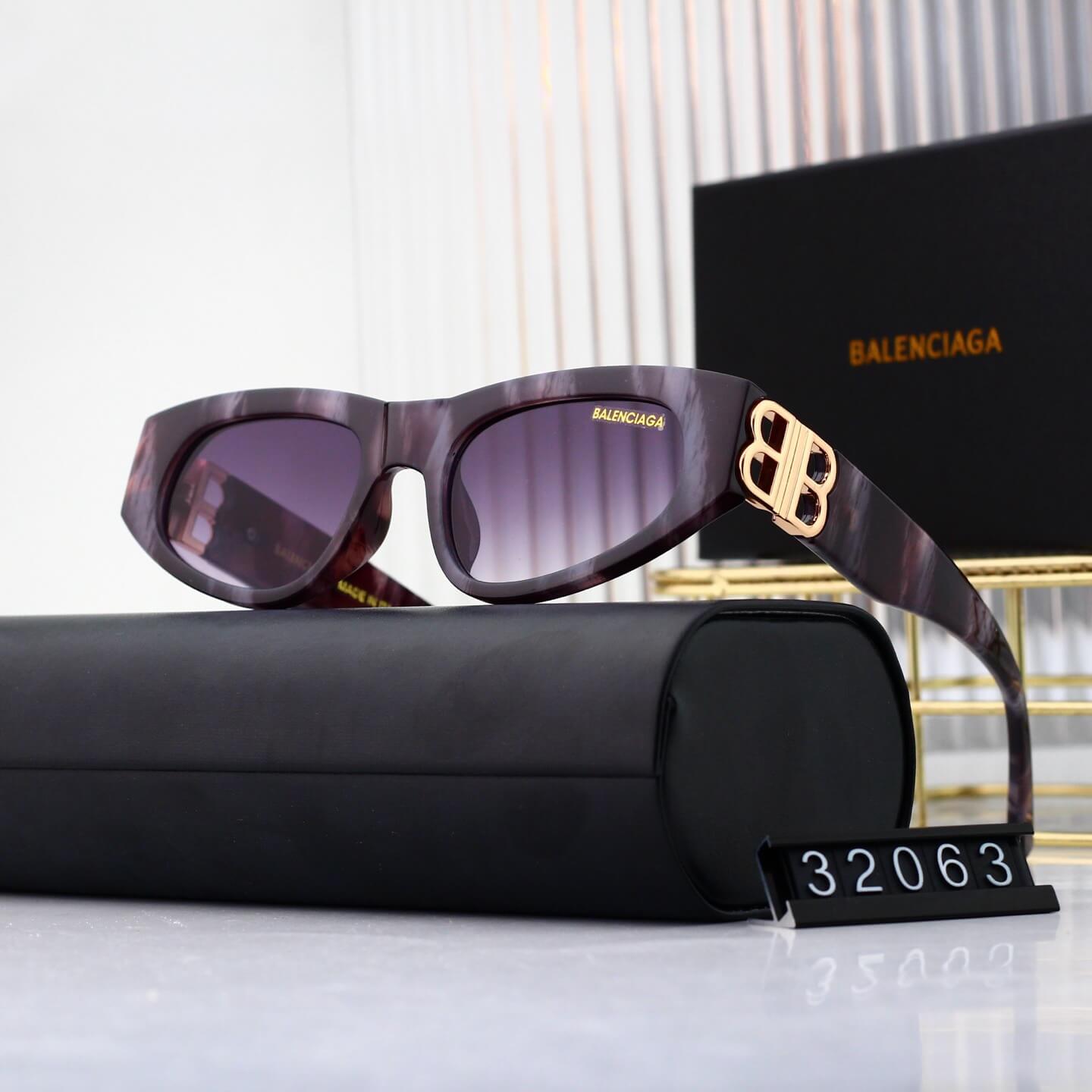 Lunettes de soleil carrées creuses œil de chat chic