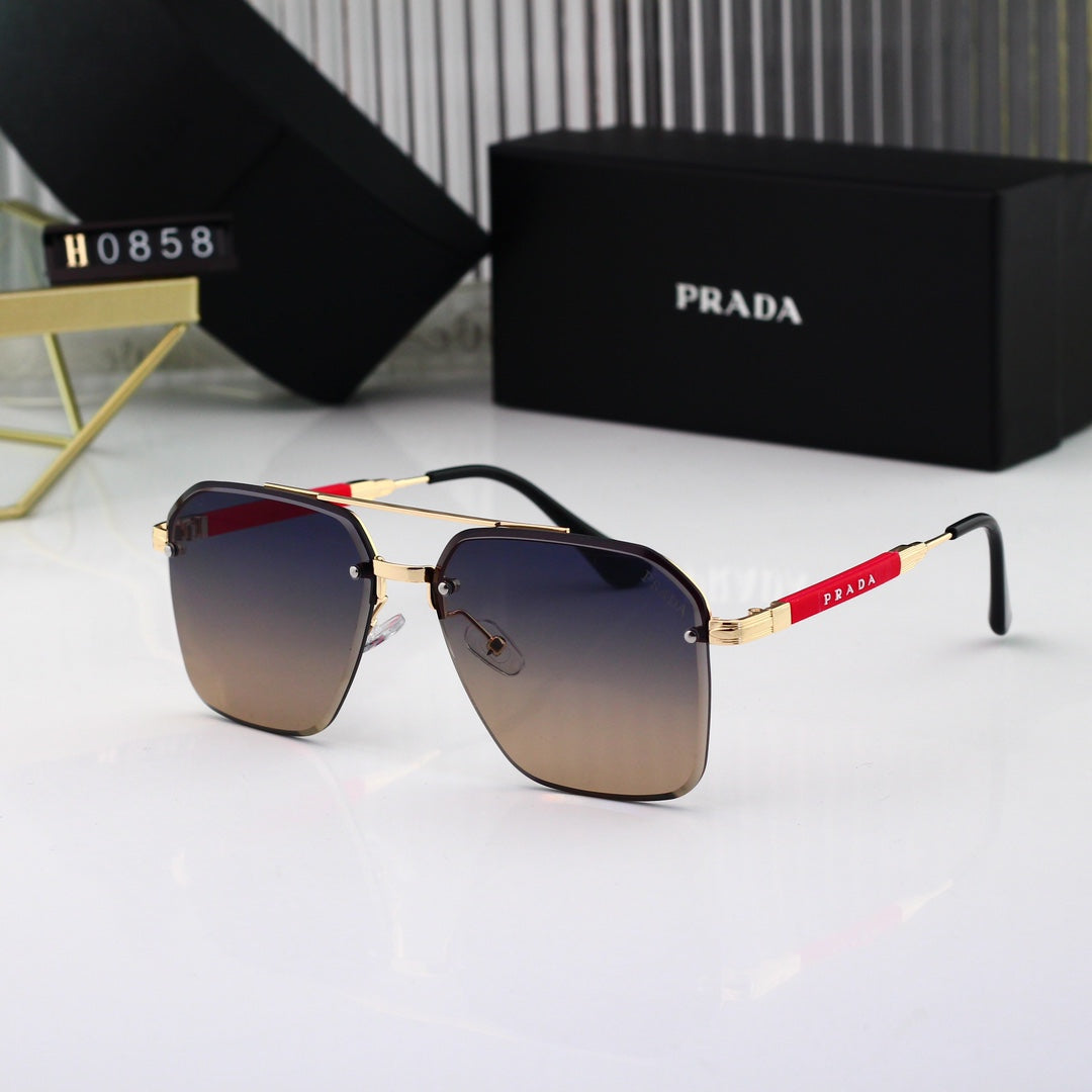 Goldfarbene Sonnenbrille mit dünnem Rahmen