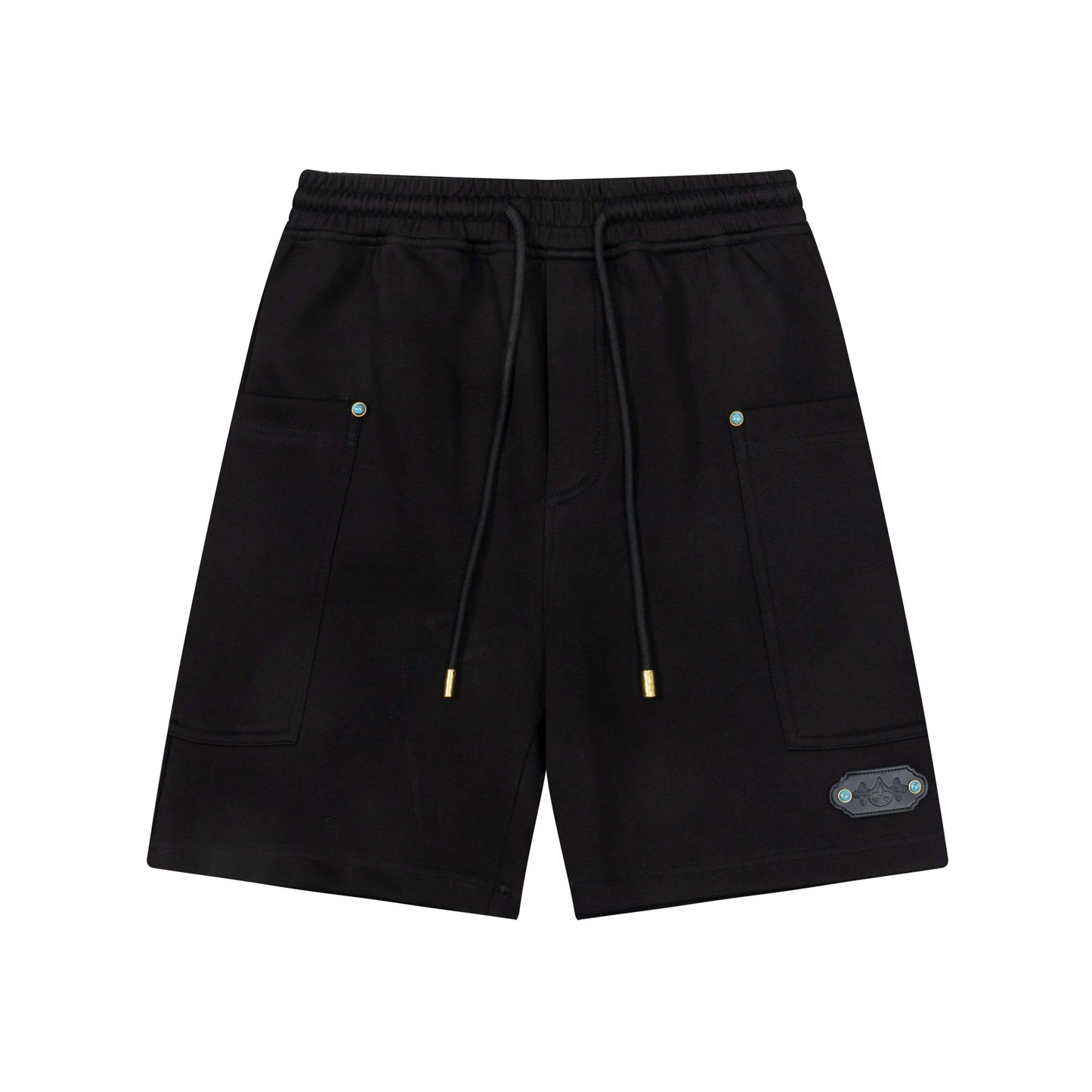 Türkisfarbene Shorts mit Schnallenakzent