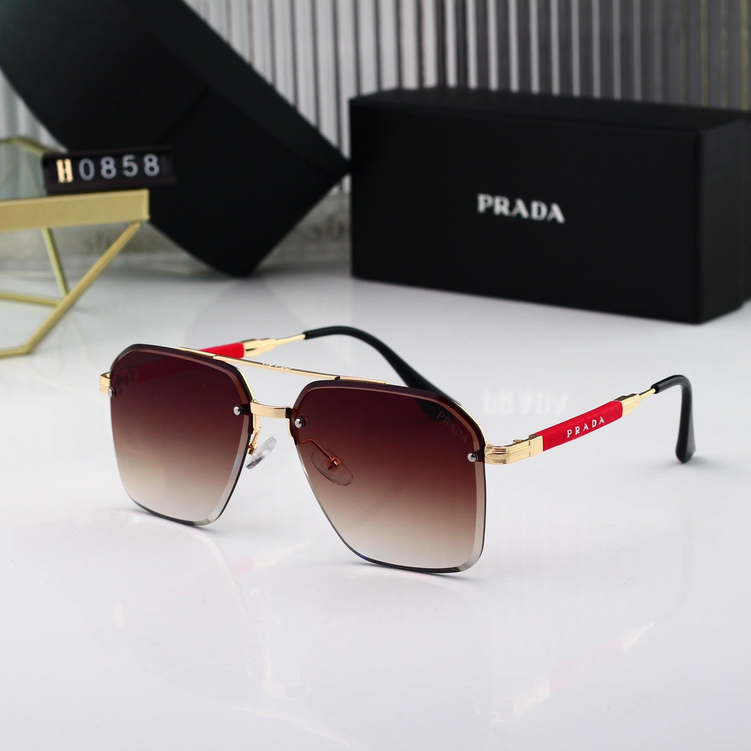 Goldfarbene Sonnenbrille mit dünnem Rahmen