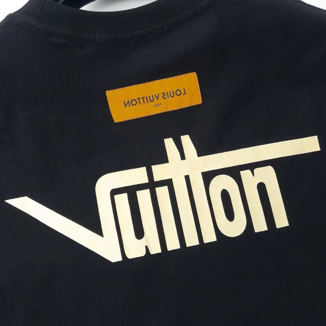T-shirt imprimé lettre jaune