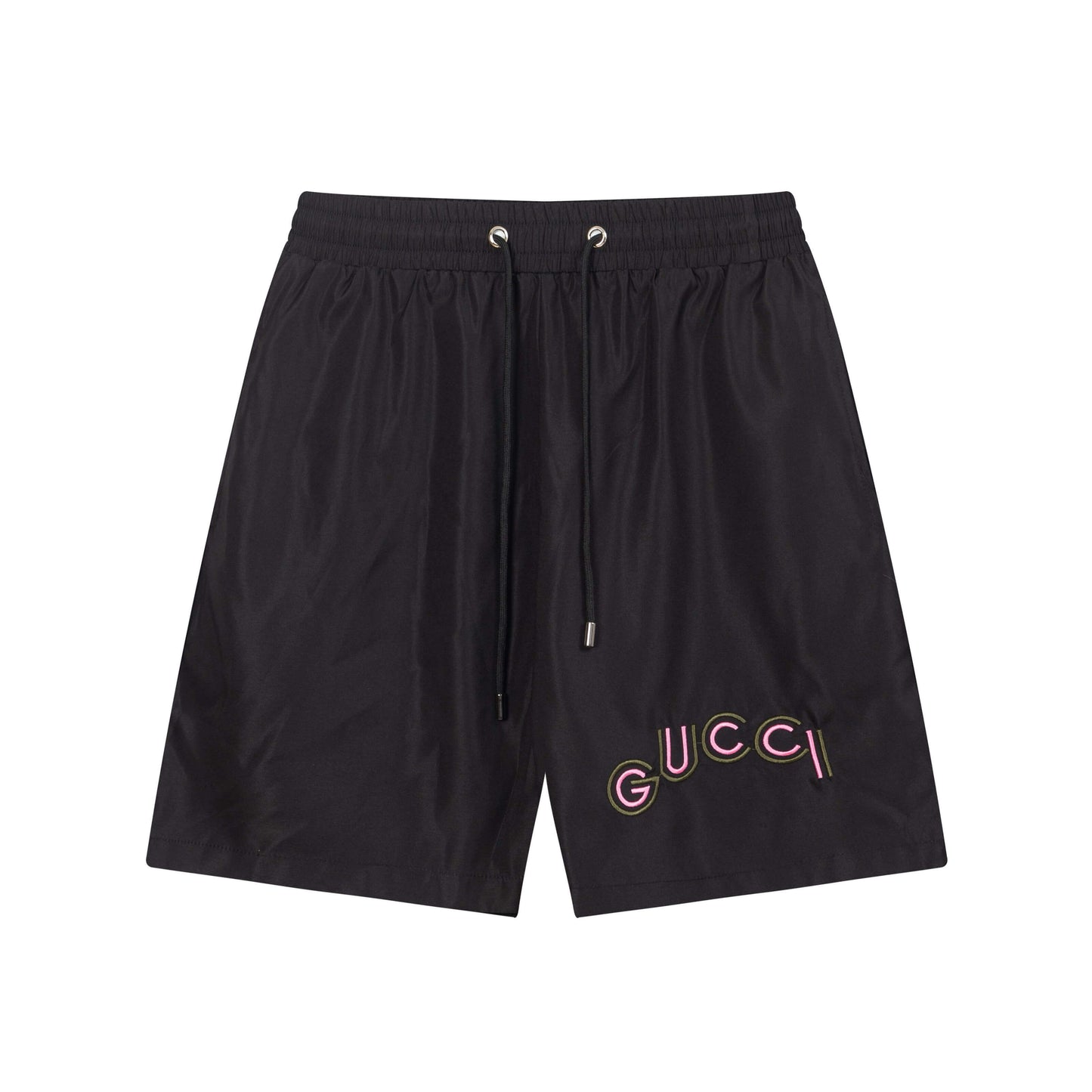 Short de plage brodé à lettres roses