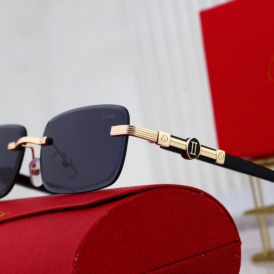 Lunettes de soleil classiques sans monture de créateur