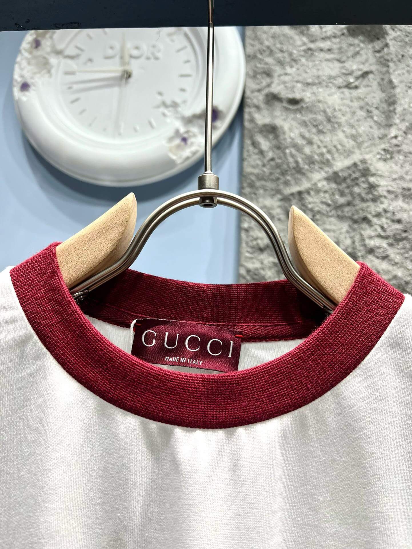 T-shirt à rayures brodées Double G