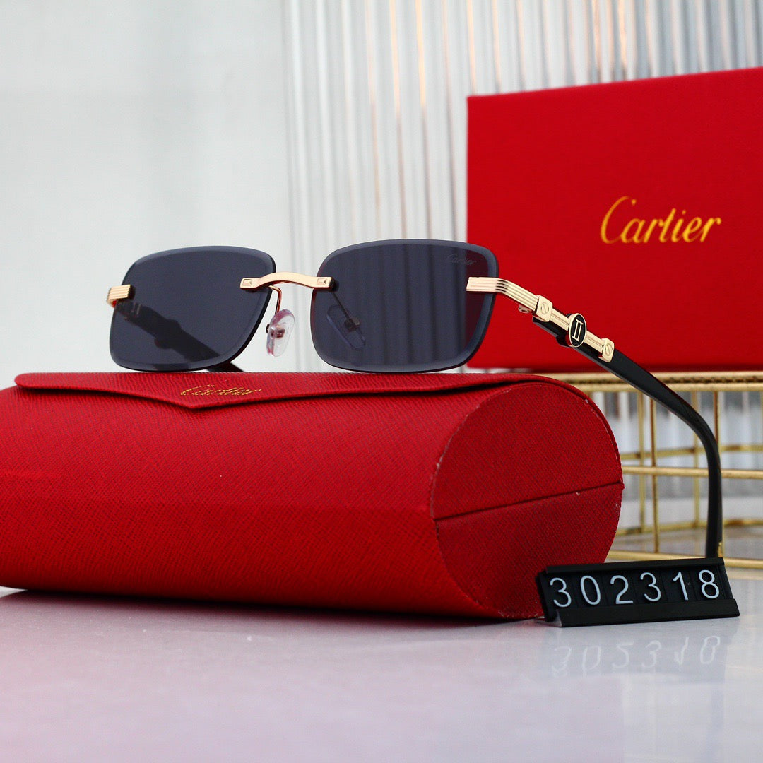 Lunettes de soleil classiques sans monture de créateur