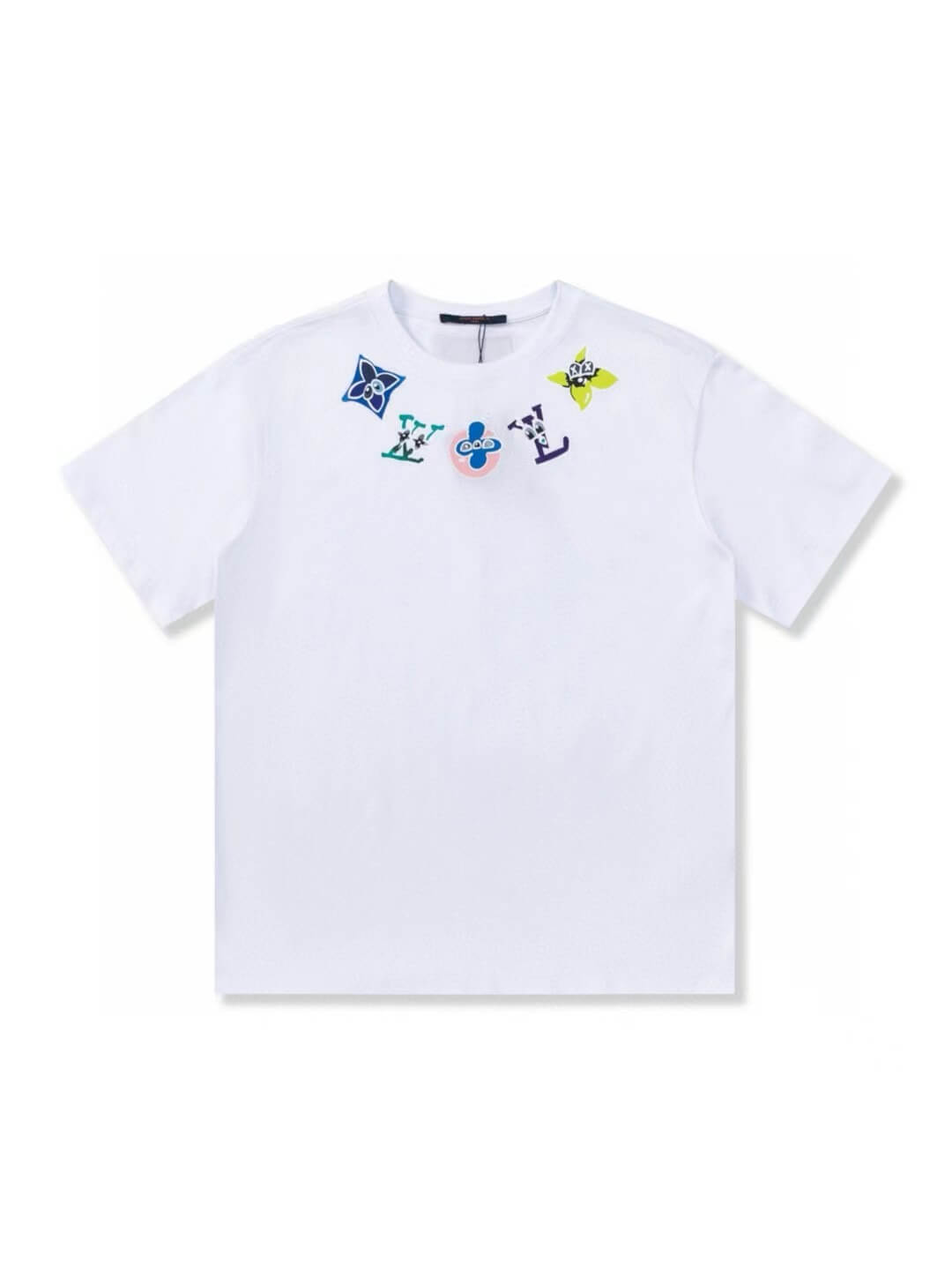 T-shirt imprimé collier coloré