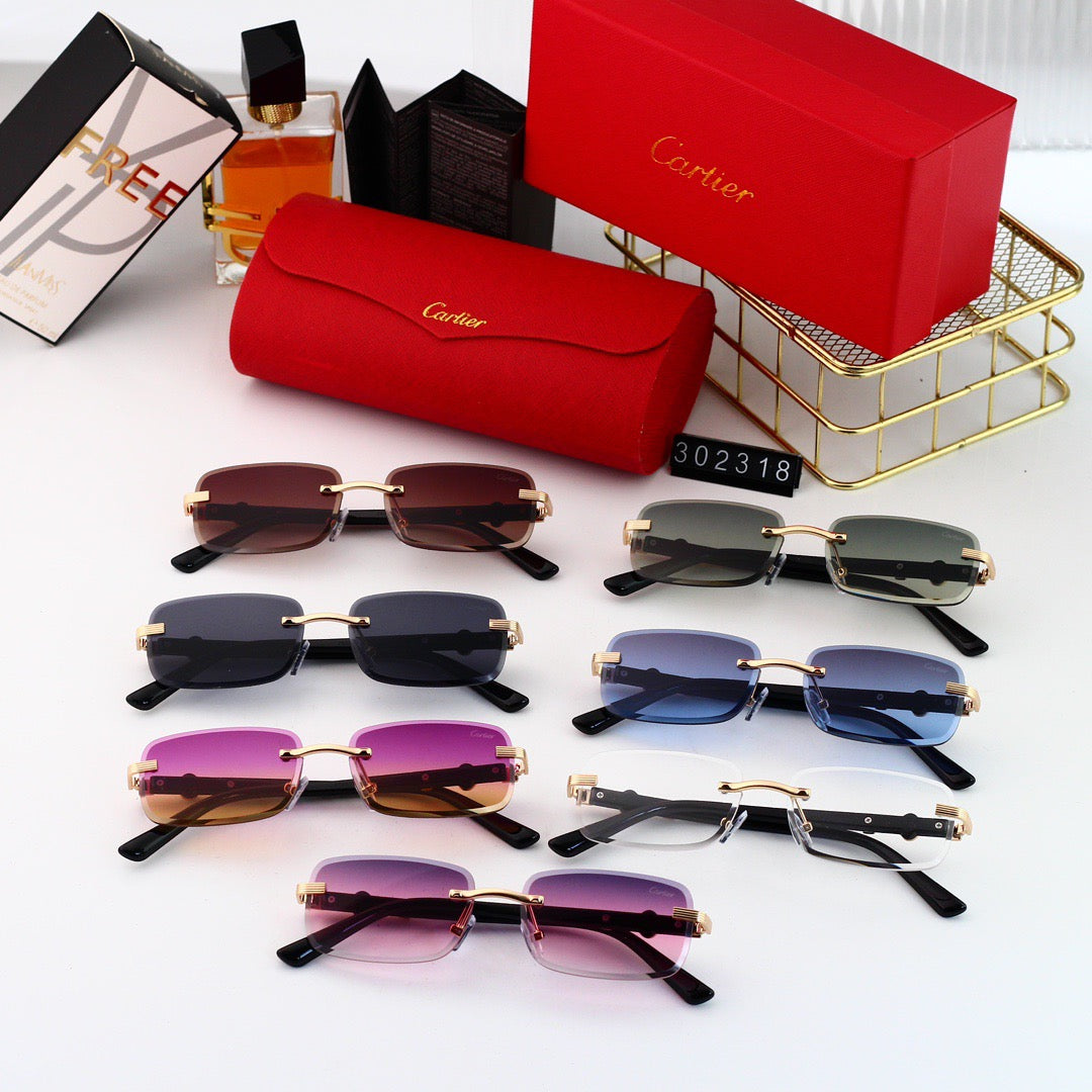 Lunettes de soleil classiques sans monture de créateur