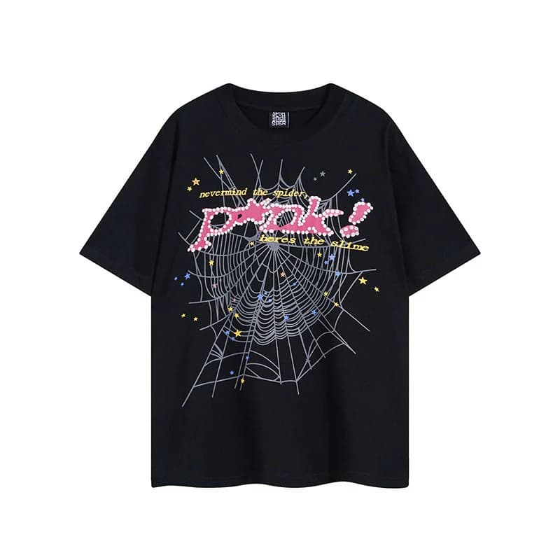 T-shirt classique rose et noir