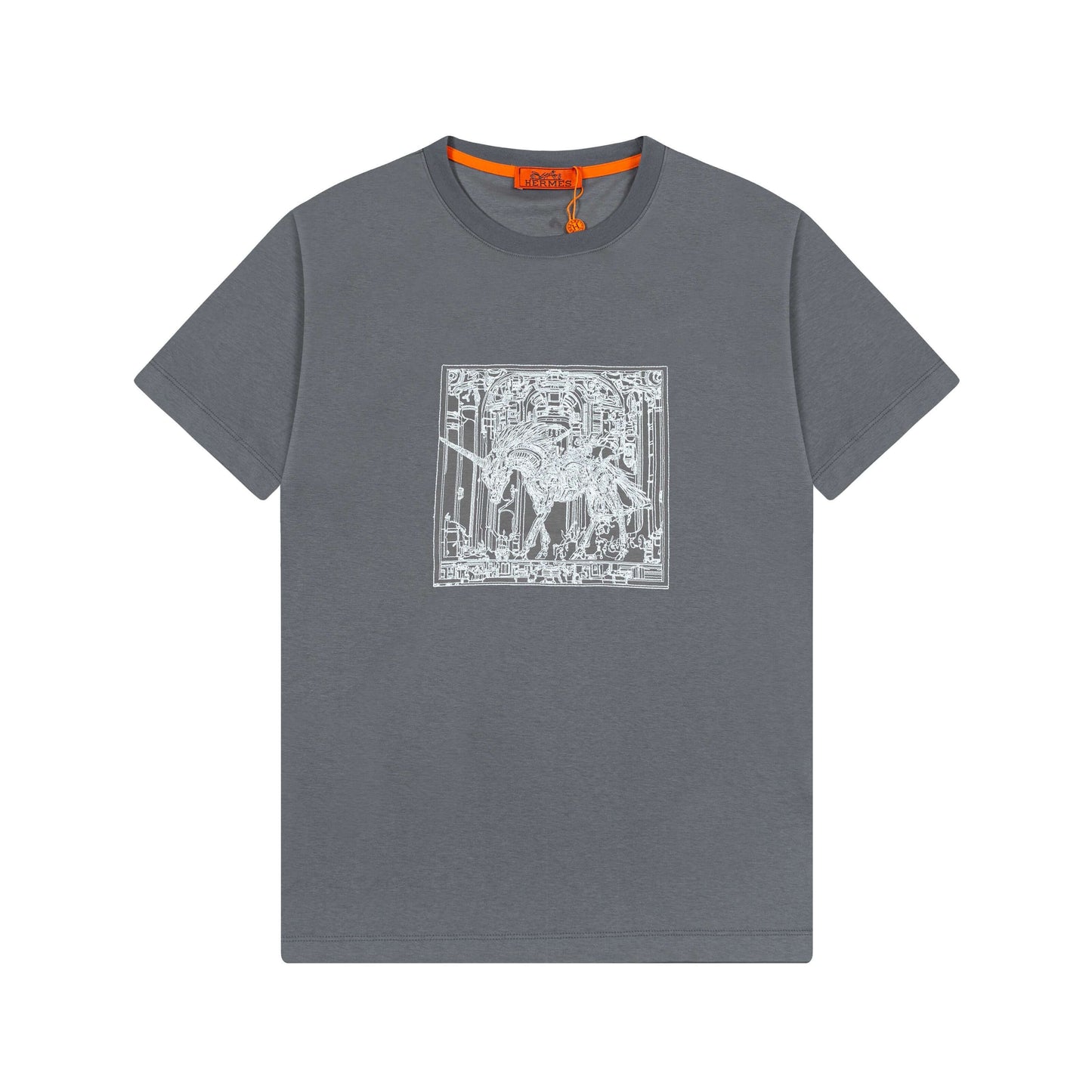 T-shirt brodé exquis avec cheval