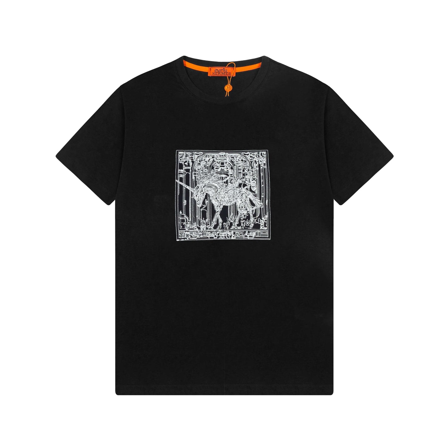 T-shirt brodé exquis avec cheval