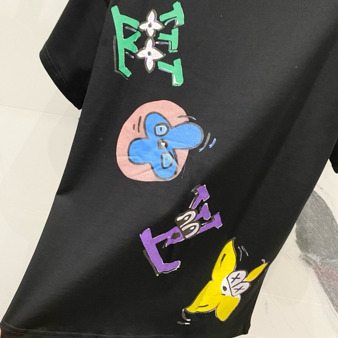 T-shirt imprimé lettres colorées