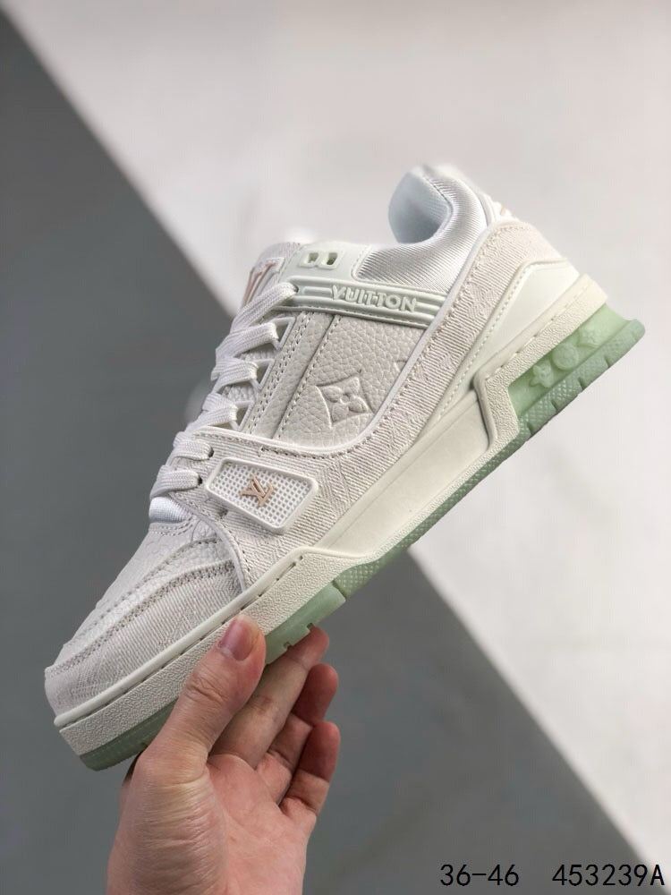 Baskets classiques blanches et vertes