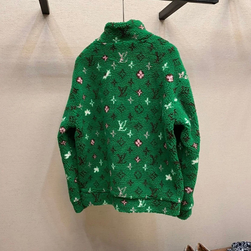 Grüne Lammfelljacke