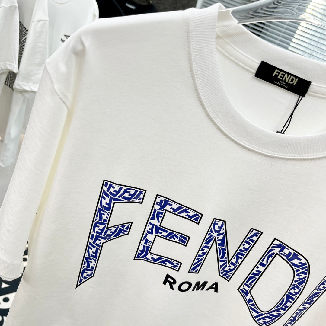 T-shirt bleu classique à imprimé lettre