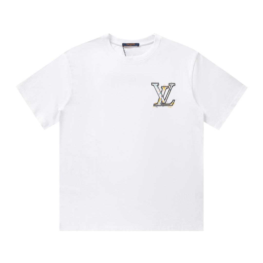 T-shirt jaune imprimé graffiti