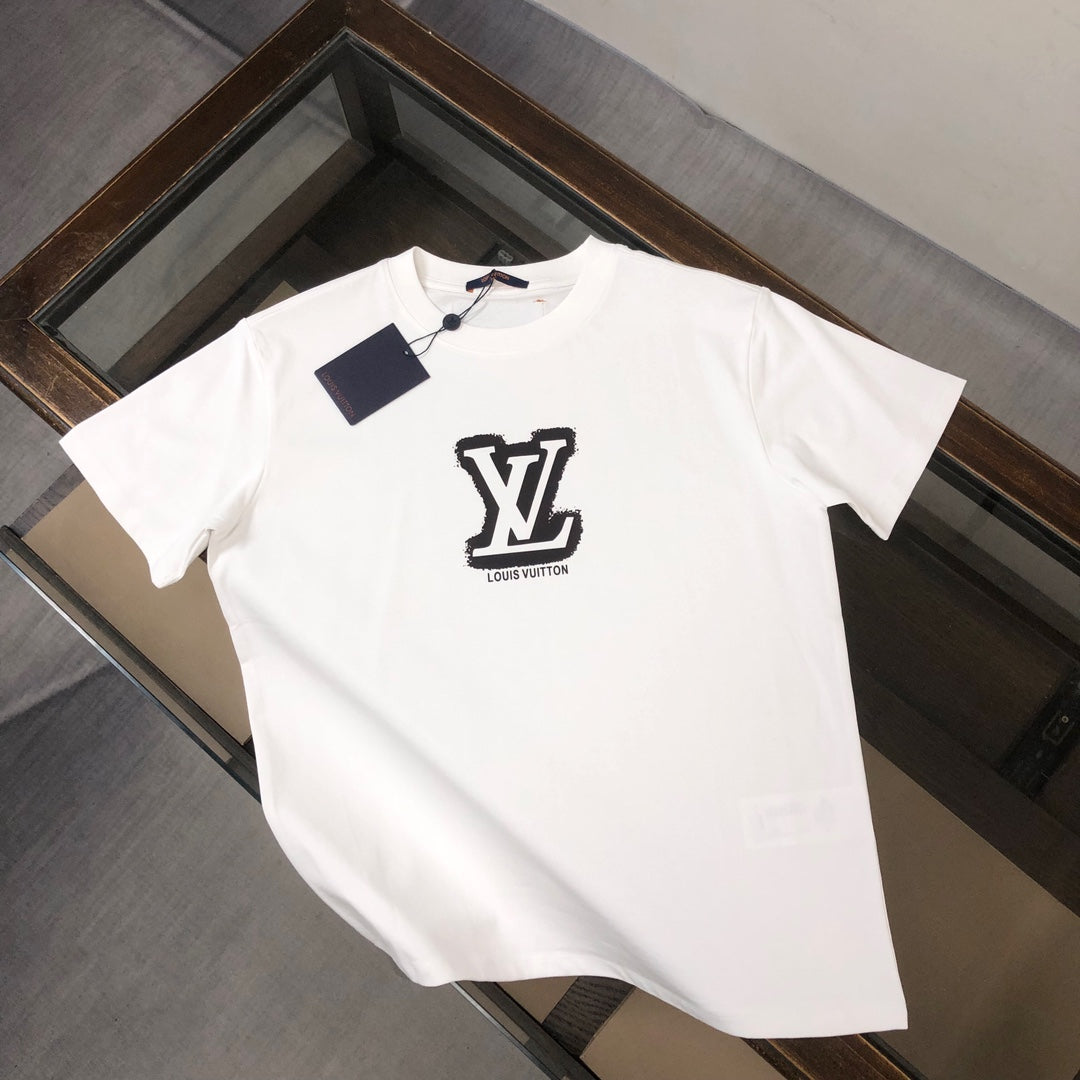 T-shirt imprimé contrasté noir et blanc