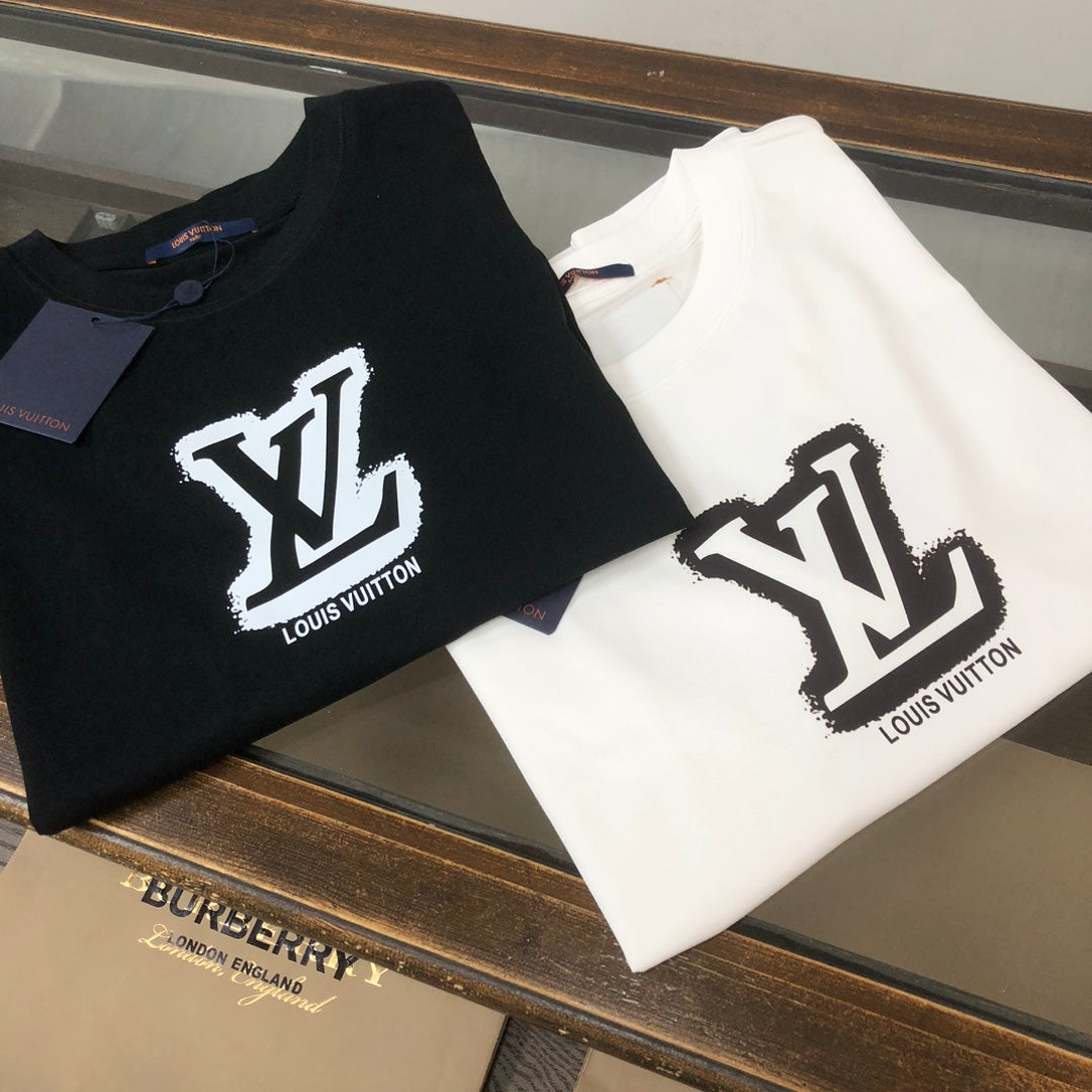 T-shirt imprimé contrasté noir et blanc