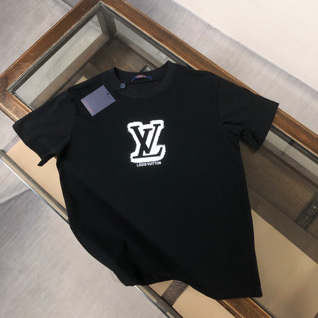 T-shirt imprimé contrasté noir et blanc