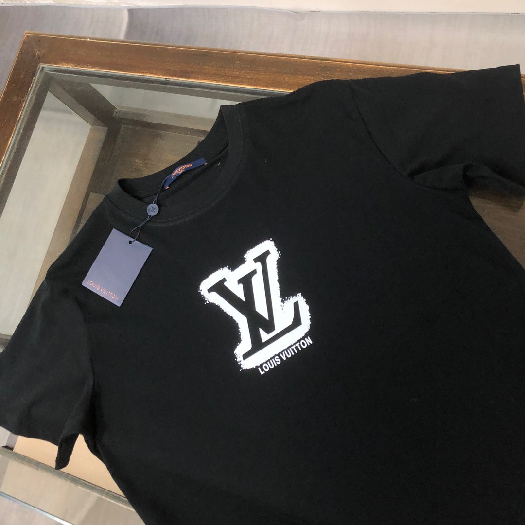 T-shirt imprimé contrasté noir et blanc