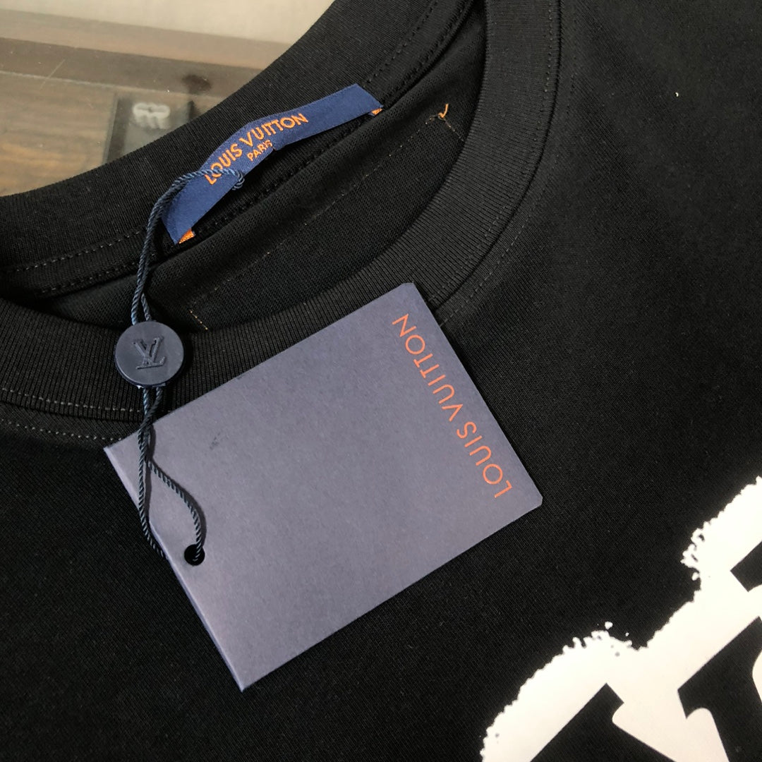 T-shirt imprimé contrasté noir et blanc