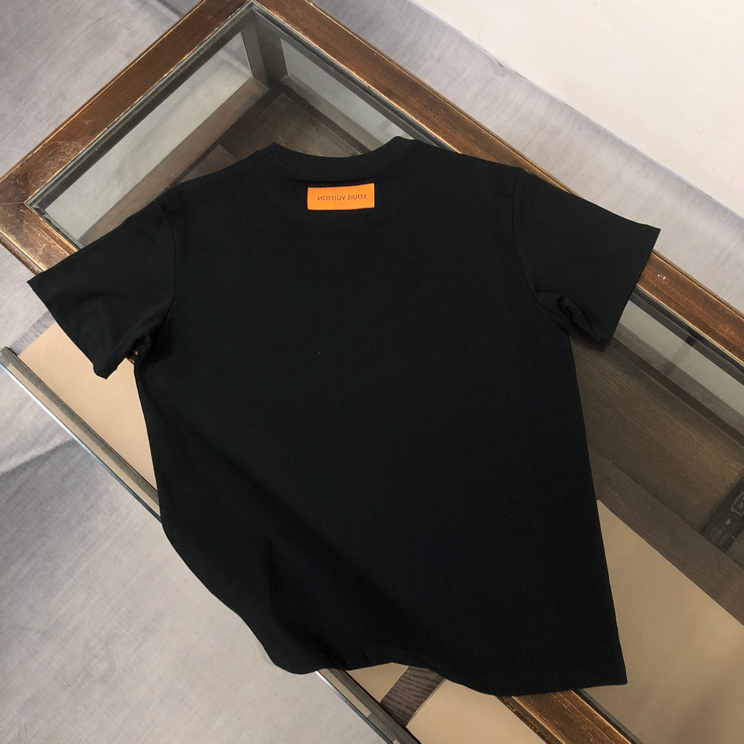 T-shirt imprimé contrasté noir et blanc