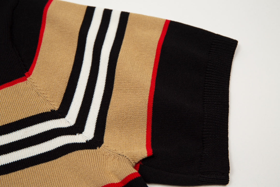 T-shirt à revers extensible en tricot
