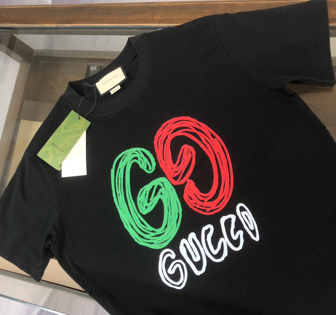 T-shirt imprimé rouge et vert