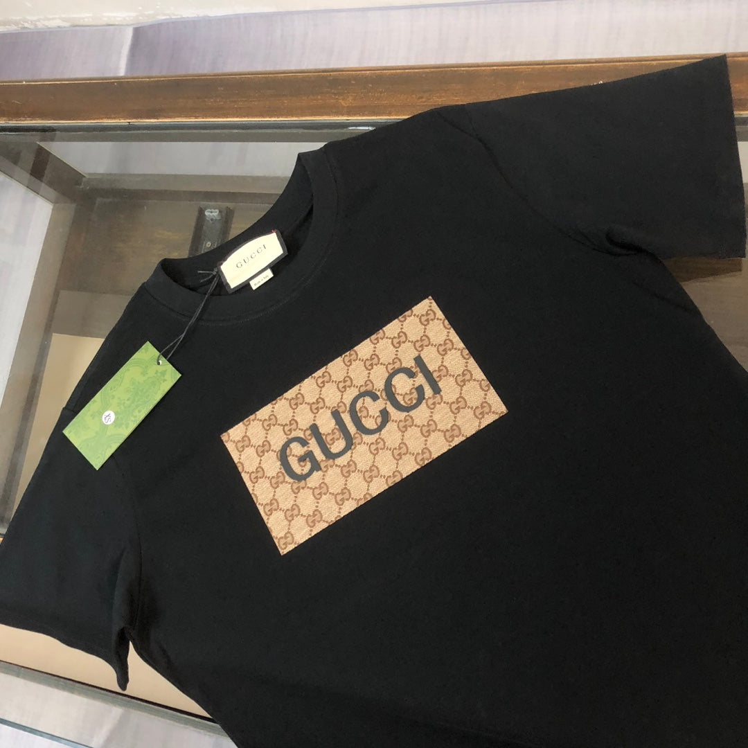 T-shirt imprimé carré marron