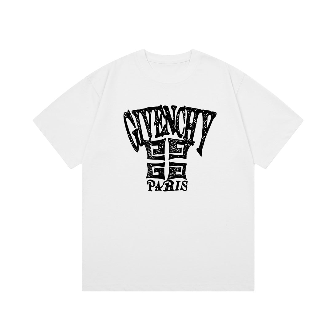 T-shirt imprimé lettre dessinée à la main