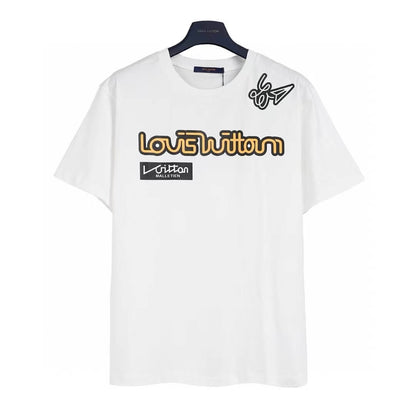 Gelbes T-Shirt mit Buchstaben-Print