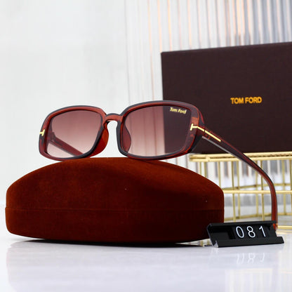 Minimalistische Retro-Sonnenbrille mit quadratischem Rahmen und dünnen Bügeln