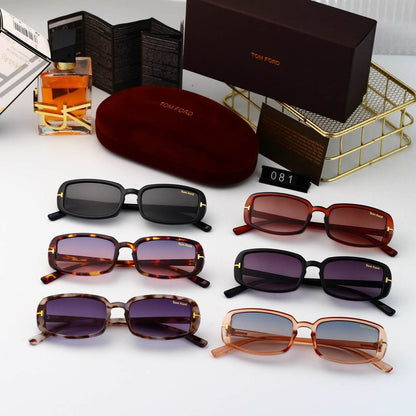Minimalistische Retro-Sonnenbrille mit quadratischem Rahmen und dünnen Bügeln