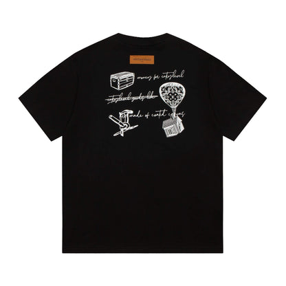 T-Shirt mit fliegendem Haus-Print