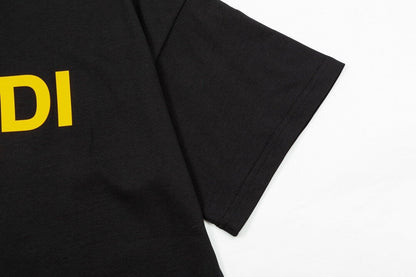 T-shirt imprimé lettre jaune