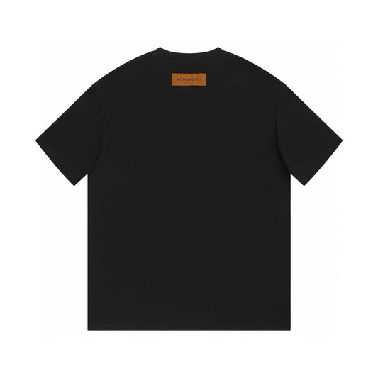 Silver Letter Print T Shirt