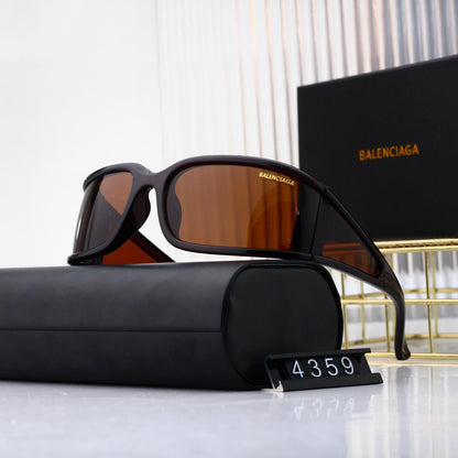 Lunettes de soleil incurvées à monture intégrale futuriste
